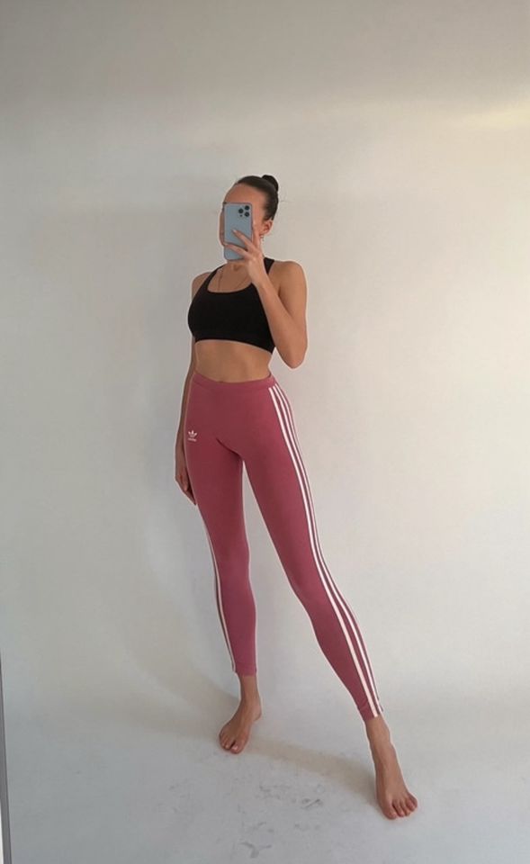 Adidas Stoffhose Sport Leggings rosa in 34 in Düsseldorf