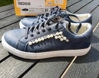 Sneakers in dunkelblau navy mit Glitzersteinen und Perlen Bayern - Riedering Vorschau