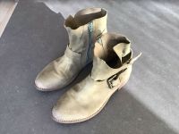 Schicke Leder Vintage Stiefeletten / Boots in grün, Gr. 38 Stuttgart - Stuttgart-West Vorschau