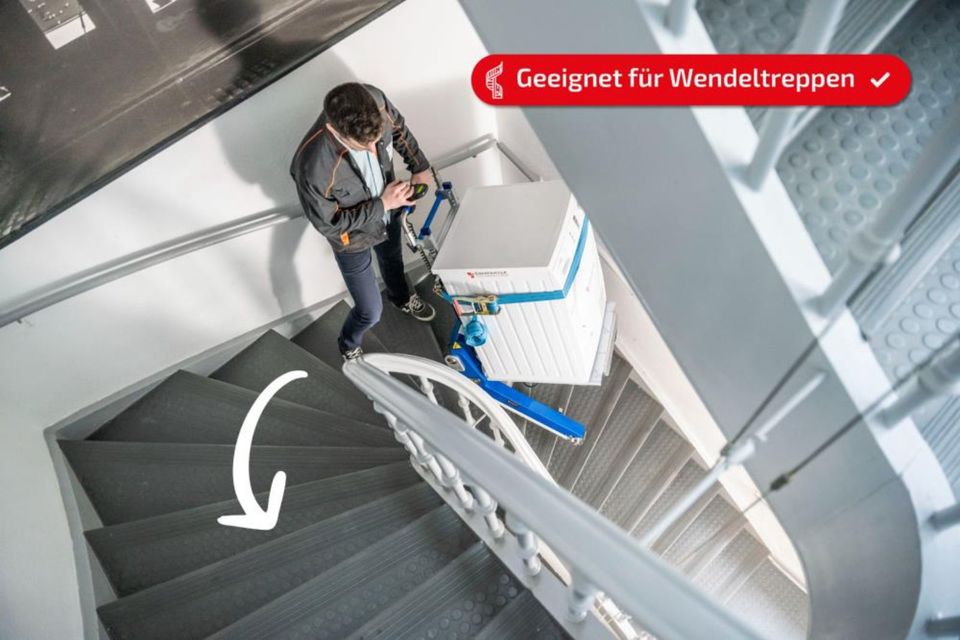 ⭐ Elektrischer Treppensteiger / Treppenkarre bis 420 kg mieten - Müheloser Transport von Heizkesseln, Tresoren, Automaten, Waschmaschinen, etc. ⭐ in Gevelsberg
