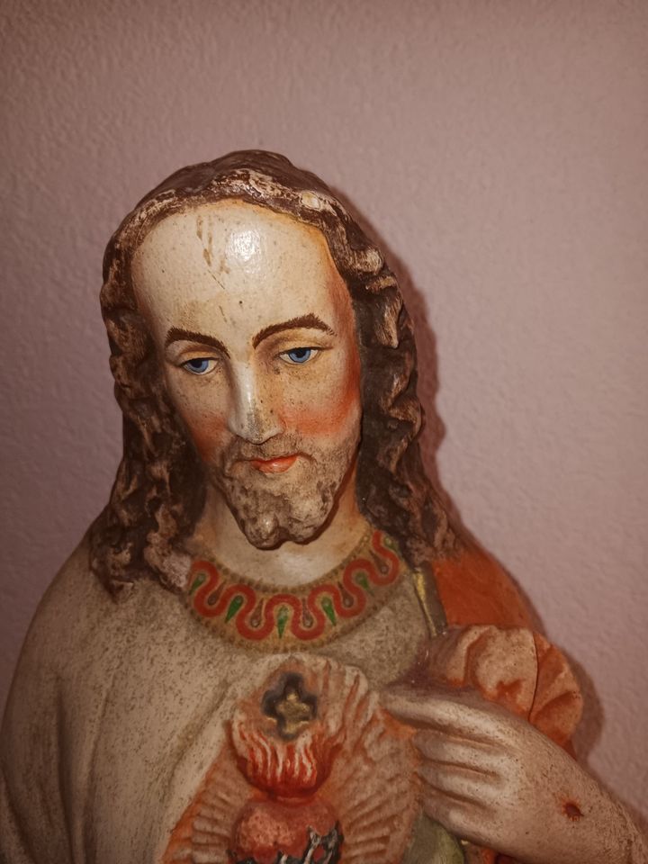 Jesusfigur, religiös, groß, Gips, ca 74 cm in Rodgau