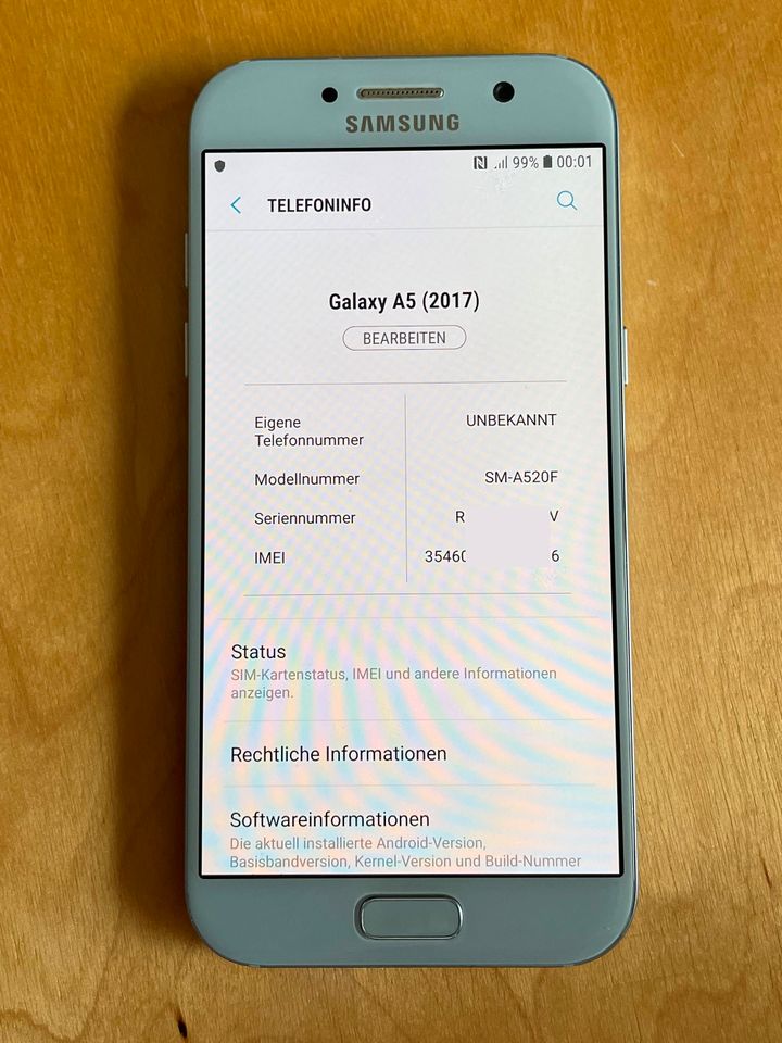 Samsung Galaxy A5 32GB blau hellblau Android 8.0 SM-A520F in Am Mellensee