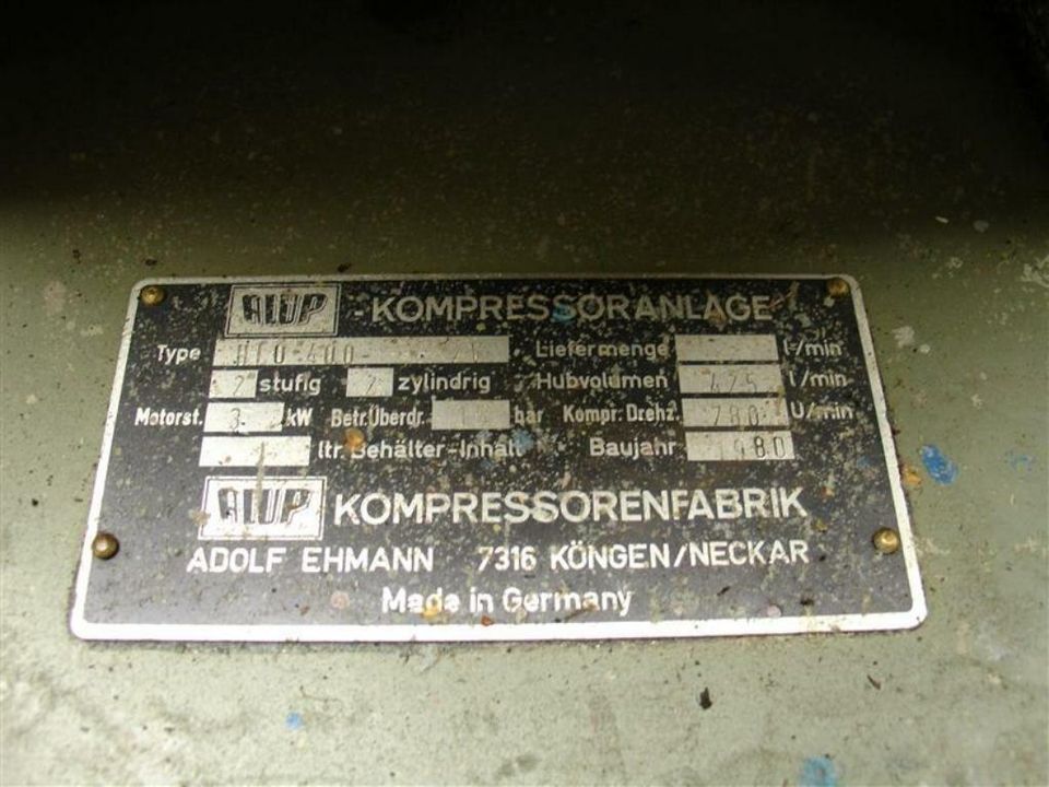 ALUP Kompressorenfabrik Adolf Ehmann 7316 Köngen, Bauknecht, 1980 in Winnenden
