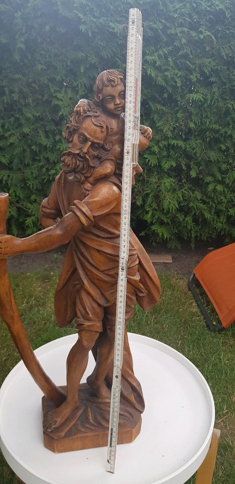 ☝️73 cm Große Holz Schnitz Figur Heiliger Christophorus in Berlin