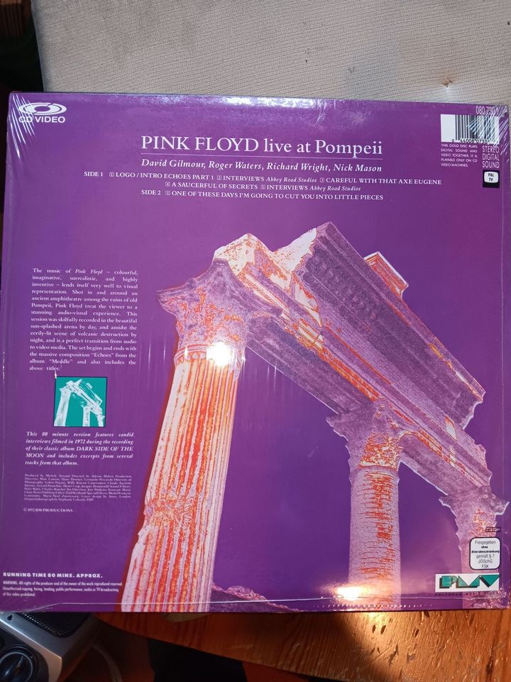 Laserdisc Pink Floyd Live at Pompeji Bildplatte Video CD in Wesselburen