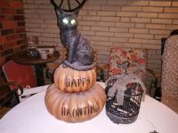 Halloween Deko 58cm Katze mit LED auf Kürbis Niedersachsen - Oldenburg Vorschau