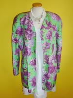 Leinenjacke Blazer grün mit Blüten in pantone Gr 42 wie neu Bremen-Mitte - Bahnhofsvorstadt  Vorschau