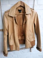 Tolle Echtleder Jacke XS beige biker Knöpfe H&M vintage Kiel - Mitte Vorschau