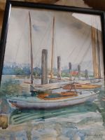 Antikes Aquarell signiert Wernicke 1923 maritim Boote Bayern - Lauingen a.d. Donau Vorschau