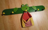 Kindergarderobe grün Frosch mit Täschchen Essen - Steele Vorschau