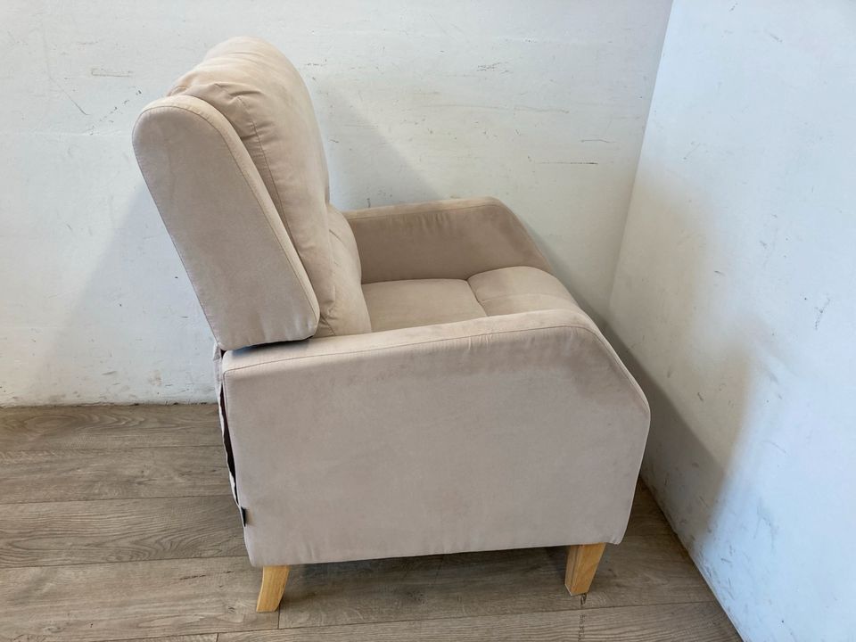 #A Relaxsessel Fernsehsessel Sessel beige verstellbar Wohnzimmer in Burgstädt