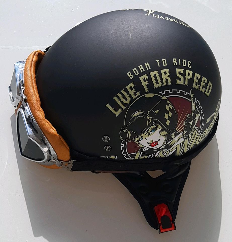 Motorrad Jet Halbhelm mit Brille Gr.XXL in Ludwigshafen