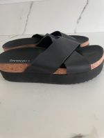 H&M Divided Sandalen Pantoletten 37 schwarz Leder Düsseldorf - Eller Vorschau