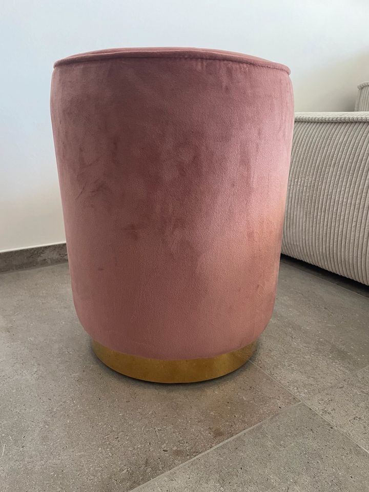 Pouf Hocker Samt rosa in Ravensburg