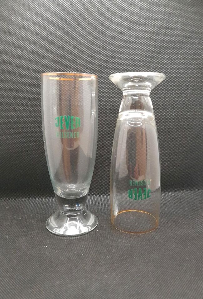 2x Jever Gläser Glas 0,2l mit Goldrand in Schortens