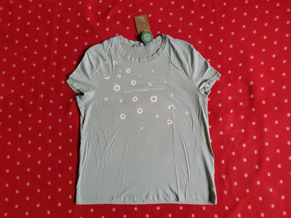 Shirt,   T-Shirt,   Größe L , lindgrün, Margeriten Print, NEU in Kiel