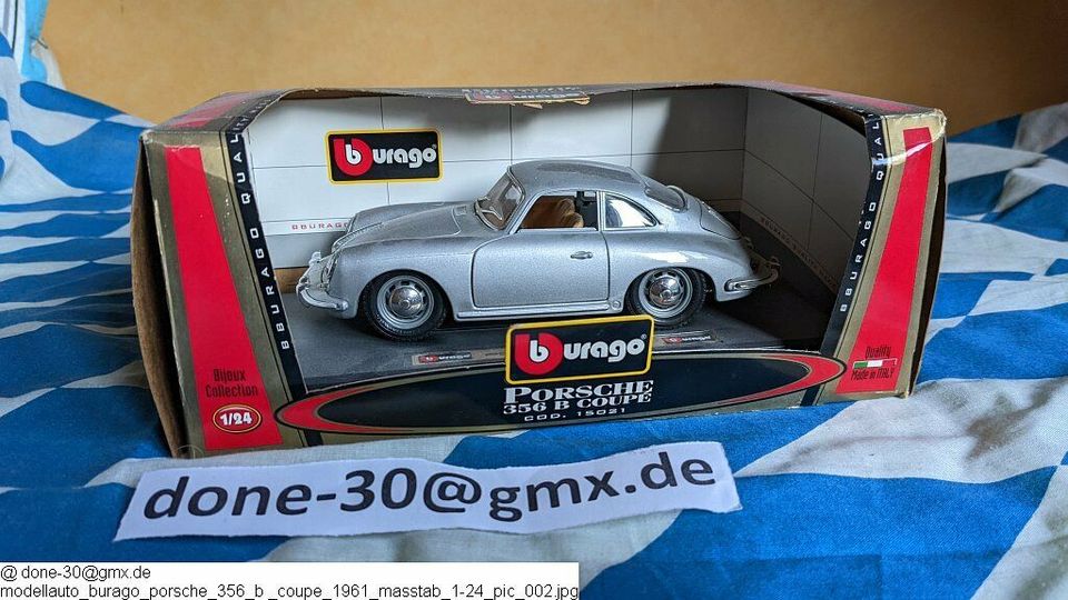 Porsche 356 B silber Modell 1:24 burago Cod. 15021  incl Versand in Senden