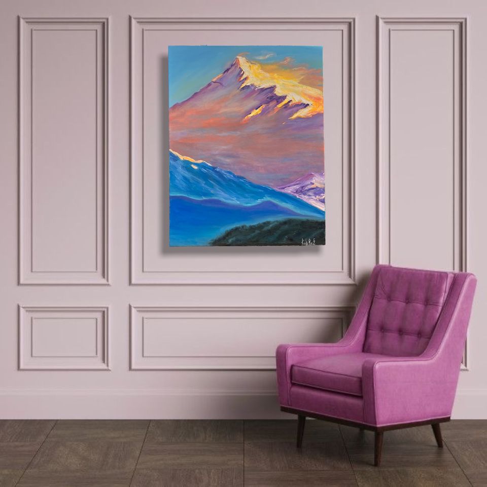 Ölgemälde «In den Alpen» 70x90cm - Unikat - handgemalt - signiert in Holzgerlingen