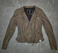 TIGHA Biker Lederjacke Echtleder in taupe Gr. S/36 Nordrhein-Westfalen - Solingen Vorschau