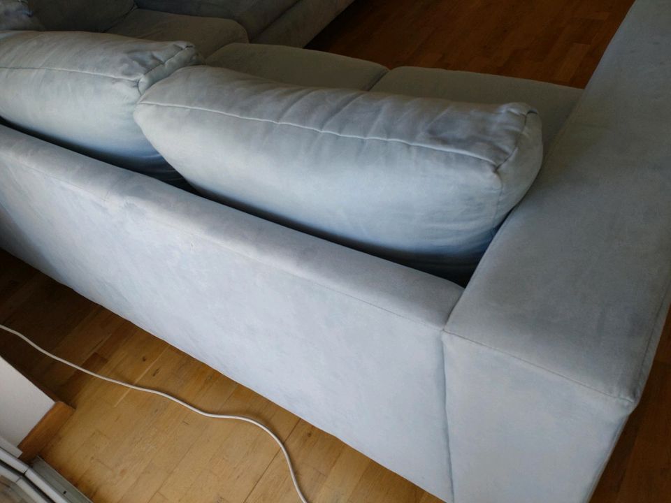 Ecksofa in hellblau Microfaser in Göppingen