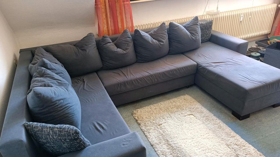 Wohnlandschaft mit Schlaffunktion Grau Anthrazit Couch Sofa in Bremen