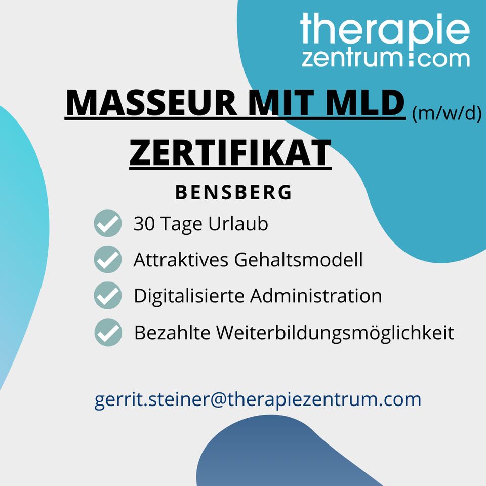 Masseur mit MLD Zertifikat [m/w/d] - 3.000€ Gehalt in Bergisch Gladbach