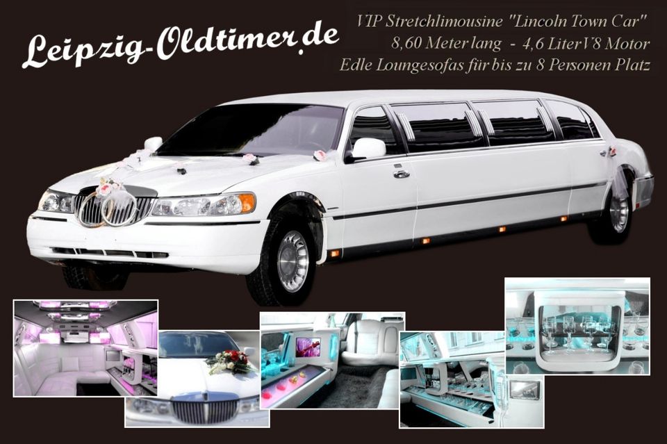 Hochzeitsauto Oldtimer Cadillac Cabrio Stretchlimousine mieten in Taucha