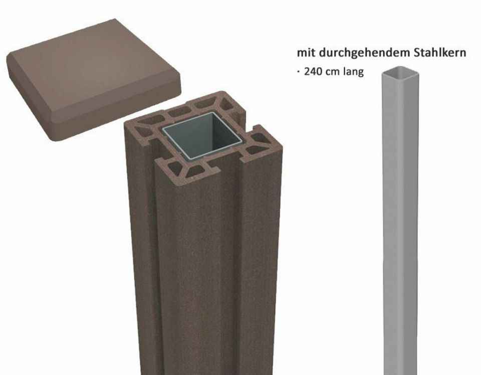 WPC / BPC Sichtschutzzaun Zaun terrasso 180 x 180 cm Life M01 in Homberg (Efze)