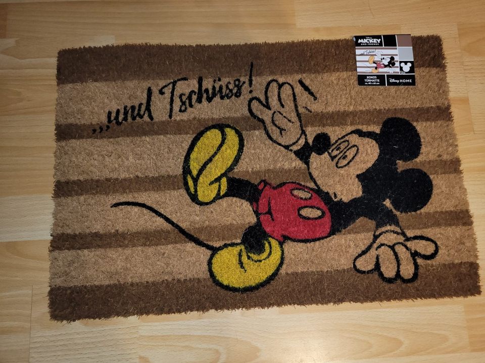 Disney Mickey Maus Fußmatte "und Tschüss" Neu mit Etikett in Porta Westfalica