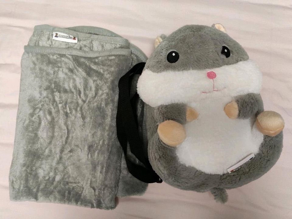 *NEU* 3in1-Rucksack inkl. Decke, Kuschelino, Hamster in Weinböhla