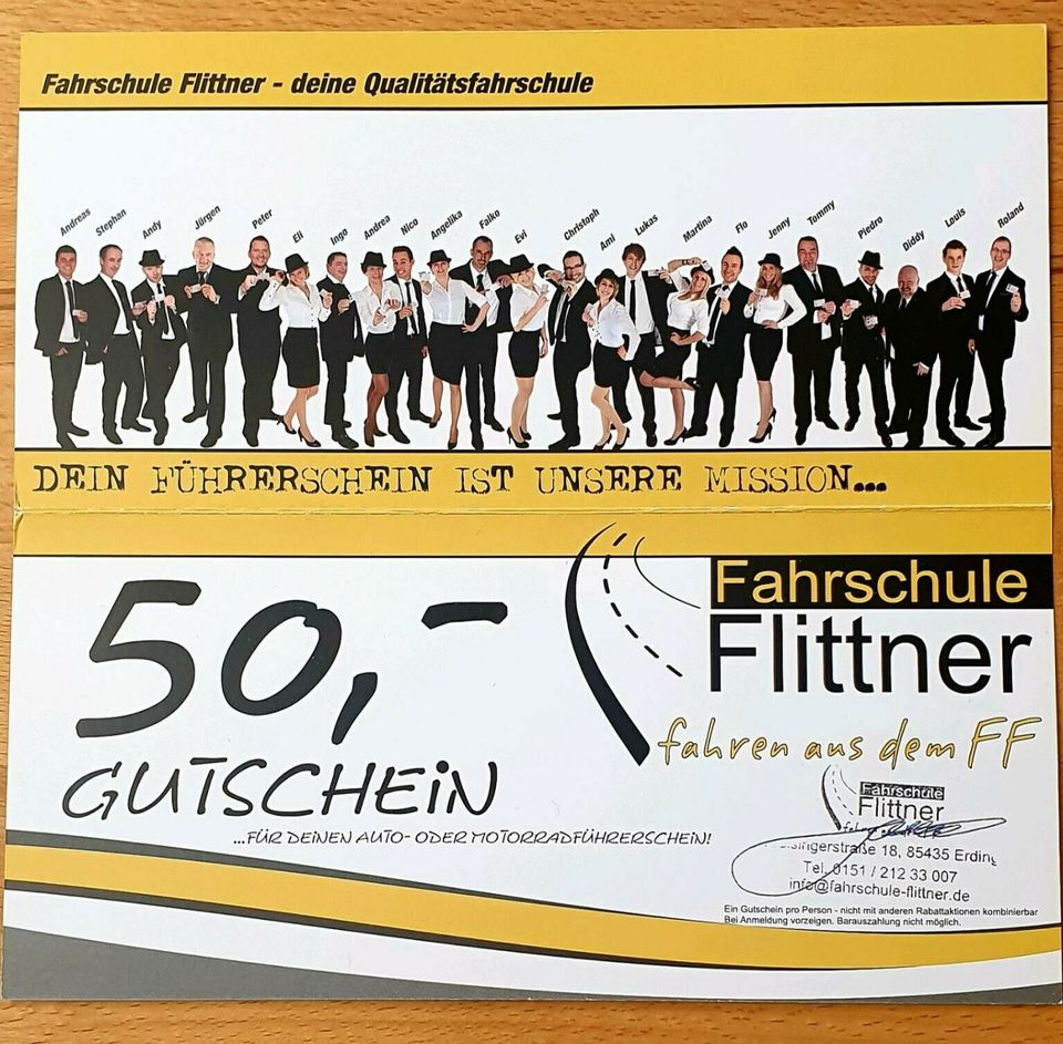 Fahrschule Flittner Gutschein Erding 50,-€ in Erding