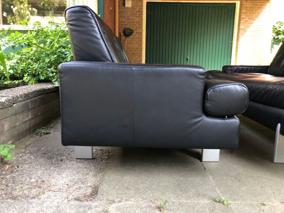 ZWEI Rolf Benz Sofa Zweisitzer schwarzes Zweiersofa Ledersofa in Hamburg