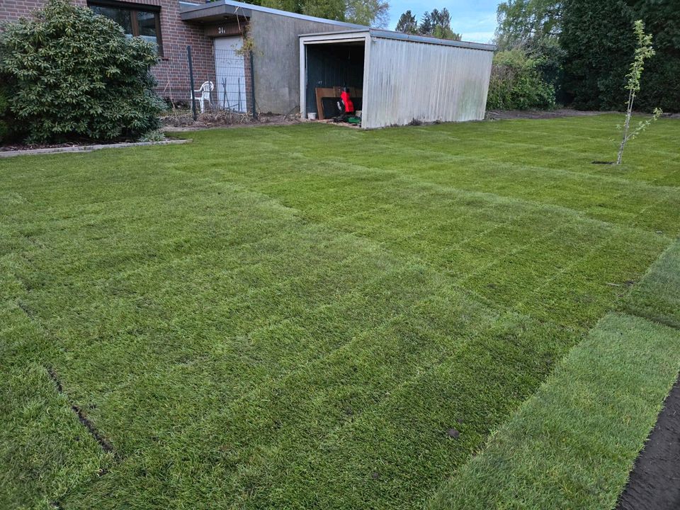 Garten arbeiten aller Art Fräsen Rollrasen planierenNeusaat Rasen in Stuhr