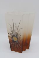 Herner Glas Vase Pfauenfeder handbemalt Satin Frost Vase braun Brandenburg - Müncheberg Vorschau