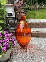 Glasvase Glasflasche Ballonflasche Orange Braun Deko Vintage Saarland - Überherrn Vorschau