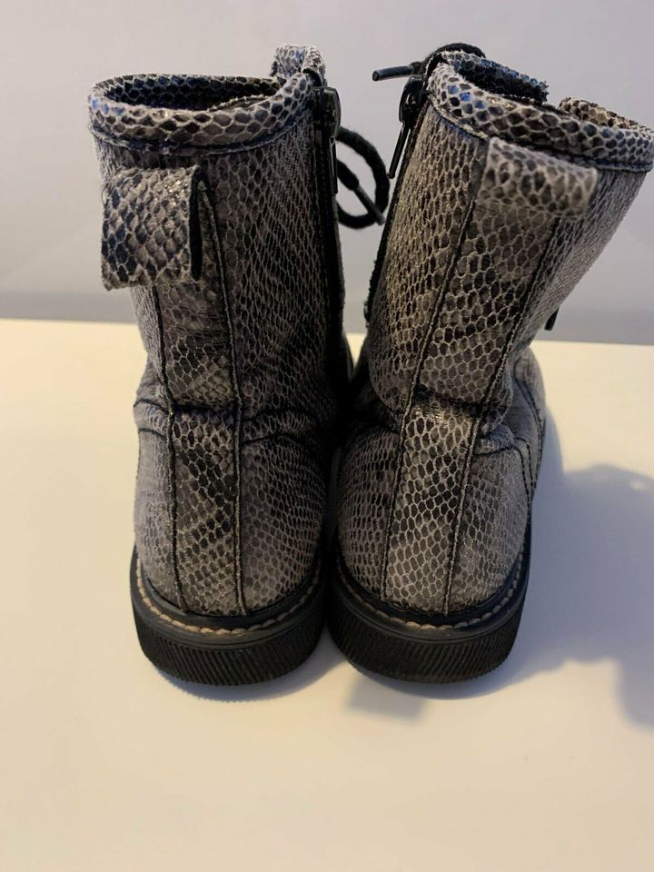 Deichmann Schnürboots, Damen/Mädchen, Grau mit Animal Print Gr.37 in Wörrstadt