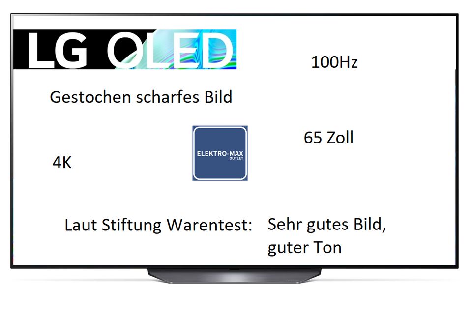 LG OLED65B29 - 100 Hz 65 Zoll SmartTV OLED Gaming HDMI 2.1 neu in Korschenbroich