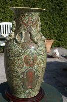 Bodenvase mit Holzteller Asien Blumen Gräser Vase Kr. München - Ismaning Vorschau