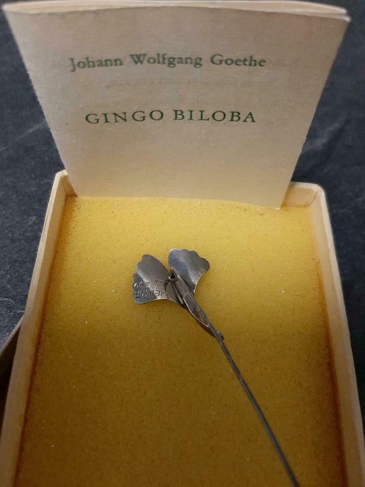 Gingko Anstecknadel Silber in Kreba-Neudorf