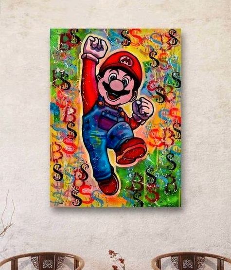 ✅ Antony - Súper Mario / 80x60cm, Acrylbild, Handgemalt, Art in Horstmar