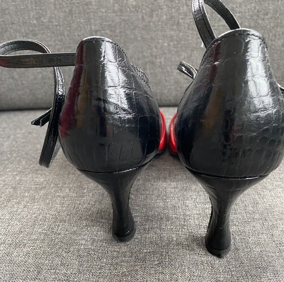 Tanzschuhe Tangoschuhe Akces Dance Schwarz Rot Größe 40 Gr 6 ½ in Konken