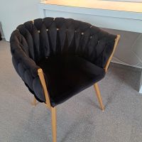 Weave Designstuhl Sessel Geflochten  Samt Schwarz  Holz in Gold Niedersachsen - Melle Vorschau