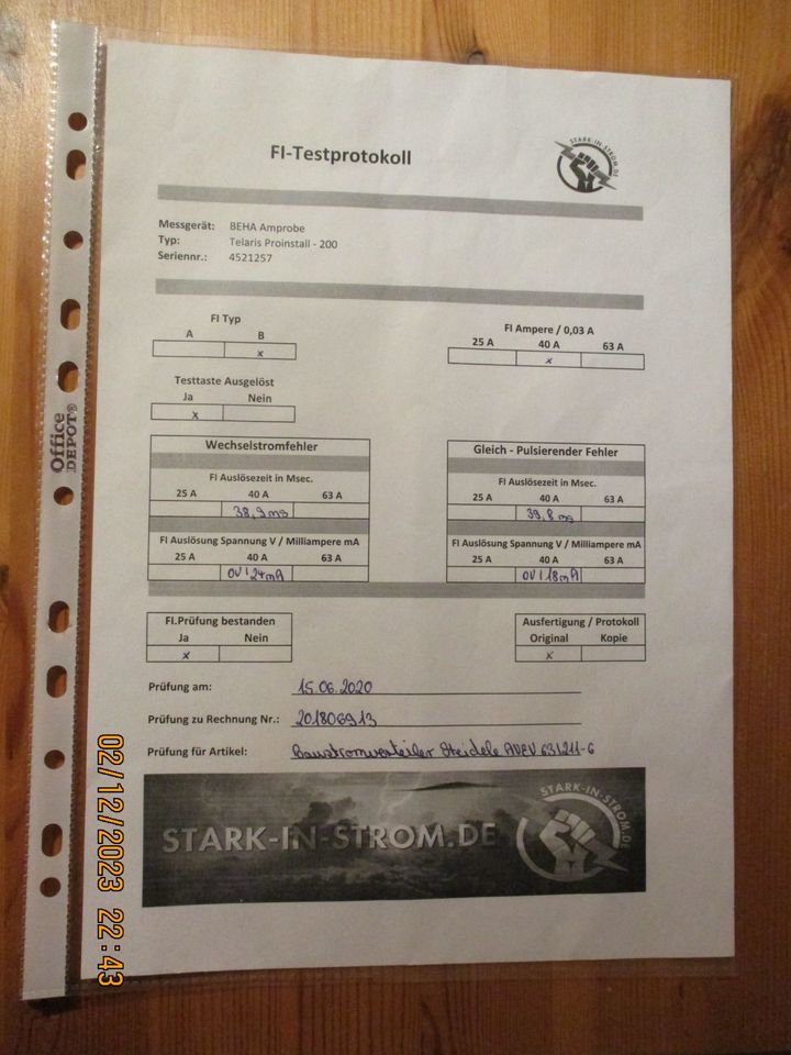 Baustromverteiler Steidele AVEV 63/211-6 mit plomb. Zähler neue A in Mölsheim