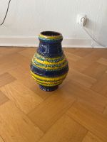 Bodenvase blau gelb vintage Retro Vase groß Thüringen - Jena Vorschau