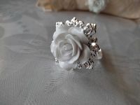 Neue Set Serviettenringe Rose, Weiß-silber, Tischdeko, barock Baden-Württemberg - Tamm Vorschau