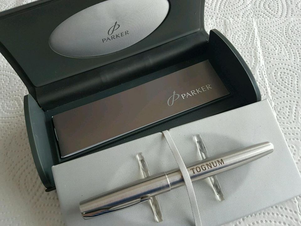 PARKER Frontier in Geschenkbox Edelstahl mit Werbeaufdruck in Recklinghausen