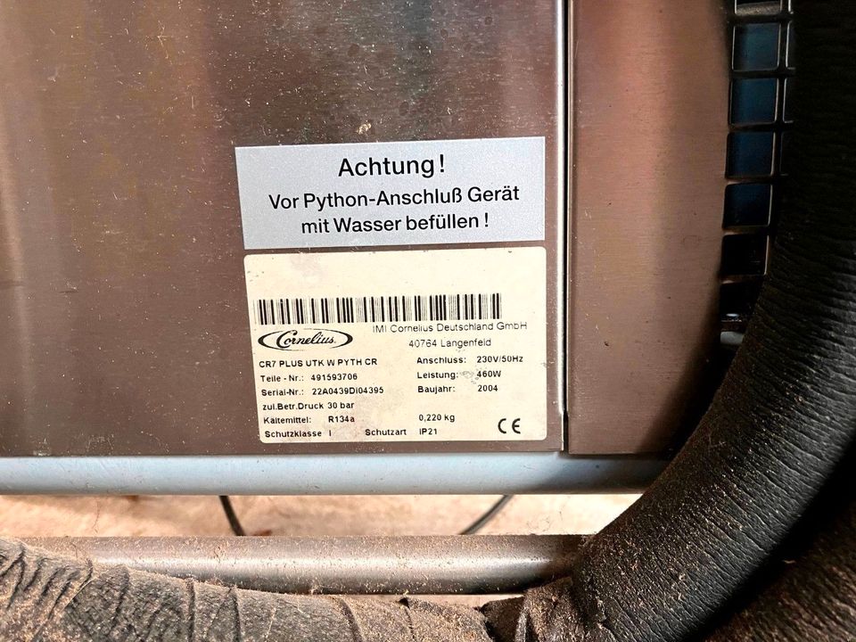 Bierzapfanlage, Durchlaufkühler rollbar Cornelius CR7 Plus in Schrobenhausen