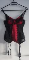 Corsage 75B rot-schwarz mit Strumpfhaltern &  Spitze Berlin - Tempelhof Vorschau