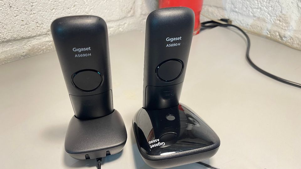 Siemens Gigaset AS690H 2x Mobilteil DECT Telefon Festnetz AS690 in Neukirchen-Vluyn