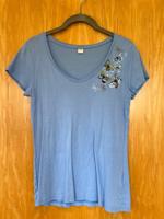S.Oliver Shirt Gr. 38 hellblau T-Shirt V-Ausschnitt Schmetterling Hessen - Weiterstadt Vorschau